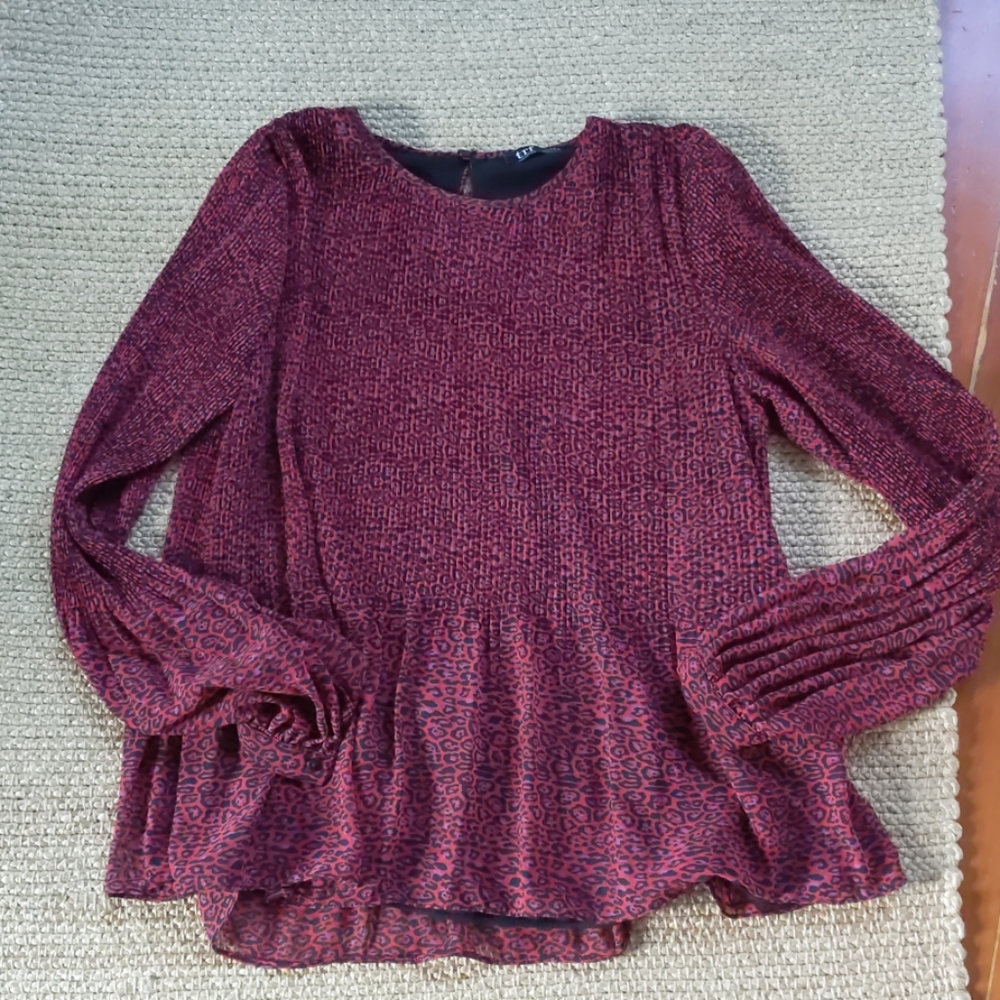 NEW Zara TRF burgundy chiffon blouse - Medium